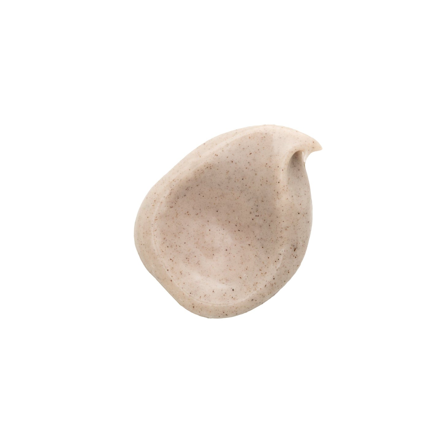 A swirl of NOBE Nordic Beauty's NOBE Forest Elixir® Microbiome Strengthening Body Lotion, beige with visible brown specks, arranged in an irregular circle on a white background.