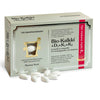 A box of Pharma Nord Bio-Calcium + D3 + K1 + K2 chewable tablets for bone health, featuring round white tablets visible through the open package and several scattered in front.