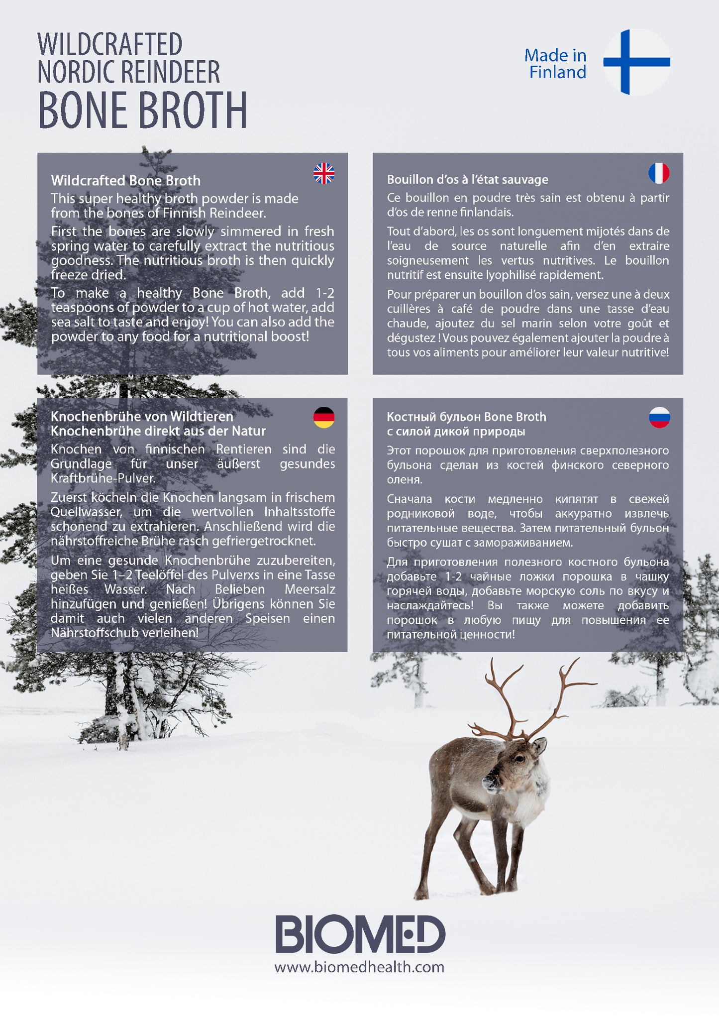 Biomed Reindeer Bone Broth Powder  – label and ingredients 6