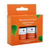 The Emendo Sauna Fragrance Grapefruit & Mandarin 2-pack includes two small bottles of refreshing essential oils, perfect for enhancing your sauna experience.
