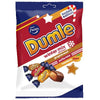 Fazer Dumle Winter Mix by Fazer is a limited-edition toffee candy featuring gingerbread and polka mini flavors in festive, colorful packaging with wrapped treats and caramel chocolate, perfect for holiday snacking.