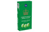 A green box of Fazer Green Jellies by Fazer, featuring sugar-coated round fruit marmalade candies and a gold crown design on the front.