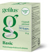A green and white box of Gefilus Lactic Acid Basic, a gluten-free probiotic supplement by Gefilus with 50 daily capsules. The packaging has Finnish text and an image of capsules forming the letter "g.
