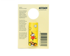 The Gustaf & Linnea Moomin Lipbalm Little My features Little My dancing on a yellow tube, eco-friendly packaging with a hang hole, and comes attached to a cream card with product details and barcode.