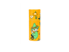 Store your Gustaf & Linnea Moomin Lipbalm Snufkin in this bright orange cylinder featuring white and yellow flowers and Snufkin, the beloved character in a green hat and cloak, sitting and holding a flower. Perfect for eco-friendly lip balm storage!.