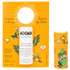 The Gustaf & Linnea Moomin Lipbalm Snufkin features an orange, flower-decorated package and tube with Snufkin, and “Coconut & Honey Organic Lip Balm—handmade in Sweden, deeply moisturizing, plastic-free, eco-friendly.”.