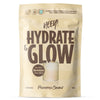 A stand-up pouch of Heey! Hydrate & Glow electrolyte drink mix in Pineapple Coconut flavor, shown against a plain white background.