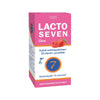 A pink and white Vitabalans Lacto Seven Chew box with strawberries, labeled in Finnish, Swedish, and English. It highlights probiotic lactic acid bacteria, vitamin D3, and immune support benefits.