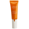 An upright orange tube of Lumene Nordic-C Glow Boost Eye Serum with a white dispenser, formulated to target dark circles, is shown against a plain background.