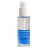 A clear bottle with a white pump contains Lumene Nordic Hydra Moisturizing Prebiotic Oil-Cocktail, featuring two visible layers—blue and transparent—and hydrating Nordic birch sap.
