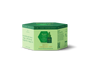 A hexagonal green Luonkos Boost Skincare Set box features vegan, natural facial care ingredients with Finnish forest microbes. The label reads "Finnish Skincare Routine" and product details appear on the sides. Brand: Luonkos.