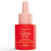 A red bottle with a pink dropper cap labeled Luonkos Glory Facial Oil Serum offers deep hydration for normal to ageless skin, 20 ml (0.7 fl oz), with gold text on the front.
