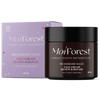 A 50 ml dark jar of Moi Forest Microbiome Magic Face Cream for sensitive skin sits in front of its purple box. The jar has a black lid and features "Renew & Repair" on the label. Brand: Moi Forest.