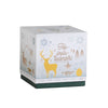 The Nordqvist Tea Advent Calendar is a square box featuring winter scenes with a golden reindeer, trees, snowflakes, and "Tee-joulukalenteri" on the front—a festive Christmas tea gift from Nordqvist.