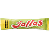 A green and yellow wrapped Nosht Jollos Energy Chews Lemon Iced Tea bar features bold red and white text, plus Finnish phrases like "sitruna jäätee" and "Vauhtikarkki," indicating it's made for energy chews or endurance sports.