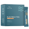 SALTE Electrolytes Orange is a vegan, keto-friendly electrolyte powder with sodium, potassium, and magnesium. This sugar-free hydration mix comes in a blue box with 30 sachets from SALTE.