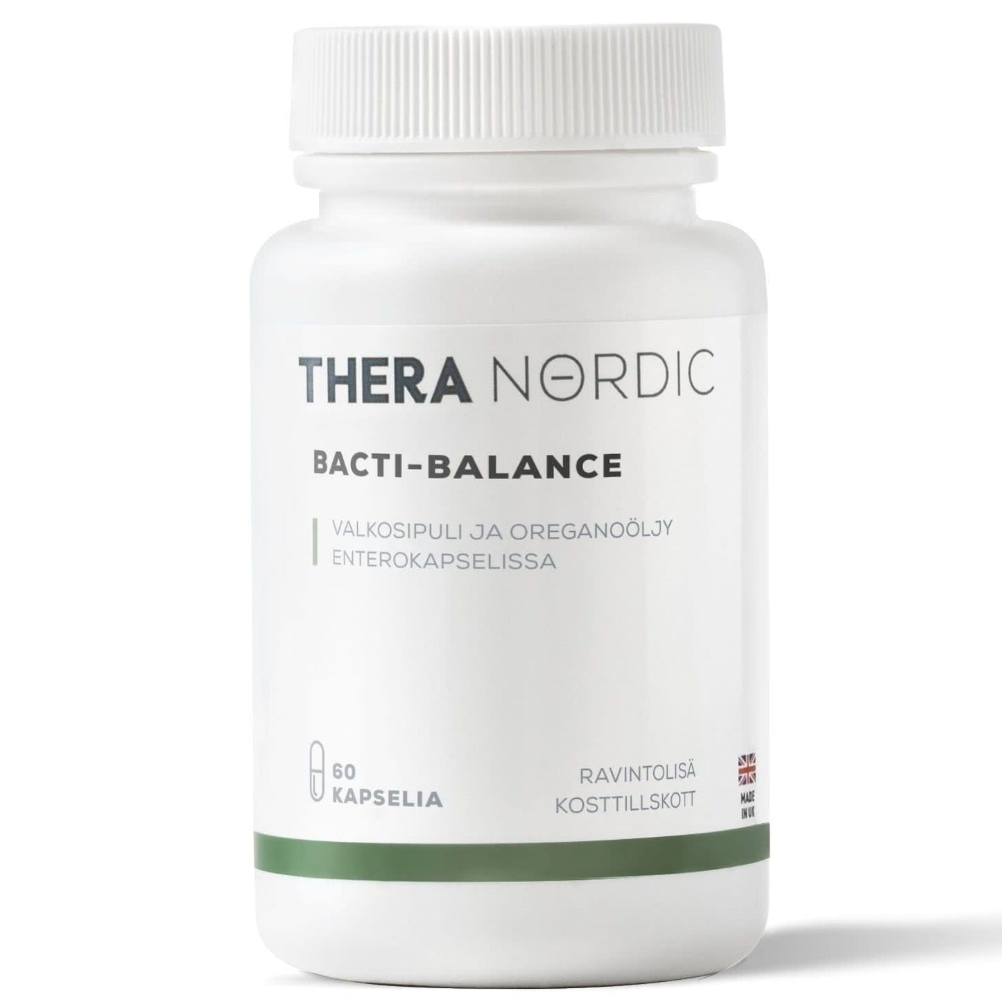 Thera Nordic Bacti-Balance supplement bottle on a white background