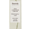 Rectangular box of Frantsila Midsummer Rose Bright Eyes Beauty Cream with botanical art of a purple flower and green stem, labeled in English and Finnish. Contains rosehip seed oil for gentle, anti-aging care.