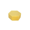 The Luonkos Radiant Oil Cleansing Cake by Luonkos is a yellow, solid hexagonal beeswax block on a white background, ideal as a natural facial cleanser for those seeking vegan skincare solutions.
