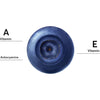 A close-up of a single blueberry with labeled lines pointing to Vitamin A, Anthocyanins, and Vitamin E, showcasing the antioxidant-rich formula of Mossa Youth Defence Antioxidants Radiance Toner—ideal for oily skin.