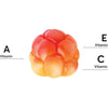 Mossa Youth Defence Antioxidants Radiance Toner by Mossa features a central cloudberry, highlighting its Vitamin A, C, and E content—perfect for antioxidant skincare. The orange-yellow fruit with rounded segments stands out against a white background.
