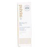 A white rectangular box of Puhdas+ Beauty Repairing Sea Buckthorn Seed Oil, a Finnish superberry product. The minimalist packaging features orange and grey text with a circular “100% pure” label in the top right corner.