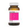 A brown bottle with a white cap labeled Rohtos Labs Drive by Rohtos Labs features a bold pink square with a white lightning bolt, offering 30 capsules (16g) of an alertness supplement marketed as “Better than coffee” for mental energy.