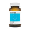 A brown bottle featuring a white and blue label with Rohtos Labs Shield branding, a shield icon, and text indicating 30 capsules for metabolic waste management and immune support.