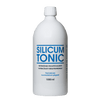 A white plastic 1000 ml bottle of Biomed Silicum Tonic, a Finnish silica supplement by Biomed, features blue product name in Finnish and Swedish and comes with a white screw cap.
