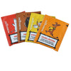 Nordqvist All Things Fun Are Good For Your Tummy includes four colorful rooibos tea packets, each with a unique cartoon character and Finnish text. Naturally caffeine-free, these blends come in red, brown, yellow, and orange.