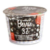 A Roberts Berrie Blackcurrant & Strawberry snack features berry images on the packaging and multilingual product info. This whole berry juice is vitamin C rich.