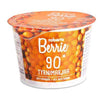 Enjoy a cup of Roberts Berrie’s Berrie Sea Buckthorn whole berry drink or smoothie, with an orange label displaying sea buckthorn berries and Finnish text.