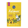 Fazer Xylimax Moomin Raspberry & Fruit Chewing Gum: A yellow Finnish-made pack with a white Moomin character, raspberry images, and text noting raspberry and fruit flavor with 100% xylitol. A tasty treat from Fazer.