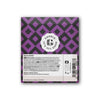 A package of Goodio Organic Chocolate Wild Blueberry features a purple and black geometric pattern, a circular Goodio Its All Good logo at the center, and displays wild blueberries, ingredient info, barcode, and certification icons below.