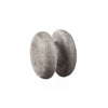 The Hukka Sauna-Joy Massage Aid by Hukka is a smooth, gray sauna stone featuring a center groove and dual-disk design, shown on a plain white background. Ideal for natural stone self-therapy sessions.