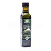 A dark green glass bottle of Nordic Hempfarm Organic Cold Pressed Hemp Oil, rich in omega-3 fatty acids, with a black cap and green label, is shown standing upright on a white background.