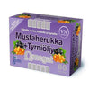 A purple box of Via Naturale Omegat Blackcurrant & Buckthorn skin supplement capsules, featuring blackcurrant and sea buckthorn images. Contains 60 capsules with omega-rich blackcurrant seed oil and Finnish text on the packaging.