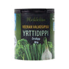 A 20g container of Heikkilä's Veera's Garlic and Herb Dip, featuring fresh green herbs and garlic on the label, ideal as a dip or for adding savory garlic seasoning to your favorite dishes.